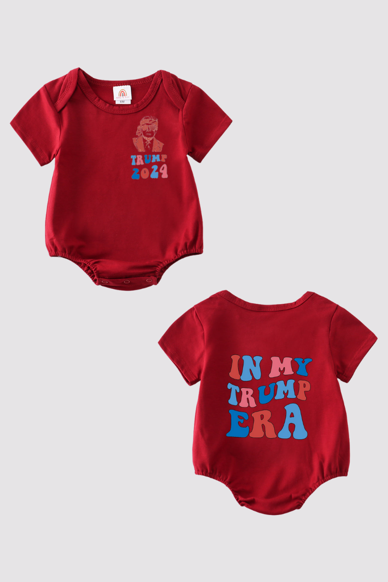 Maroon Trump t-shirt Adult Kids and baby bubble