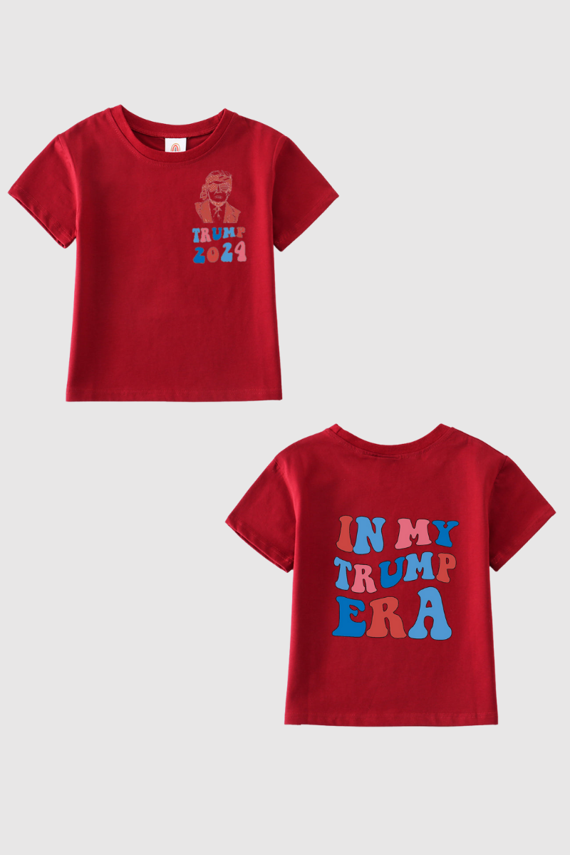 Maroon Trump t-shirt Adult Kids and baby bubble