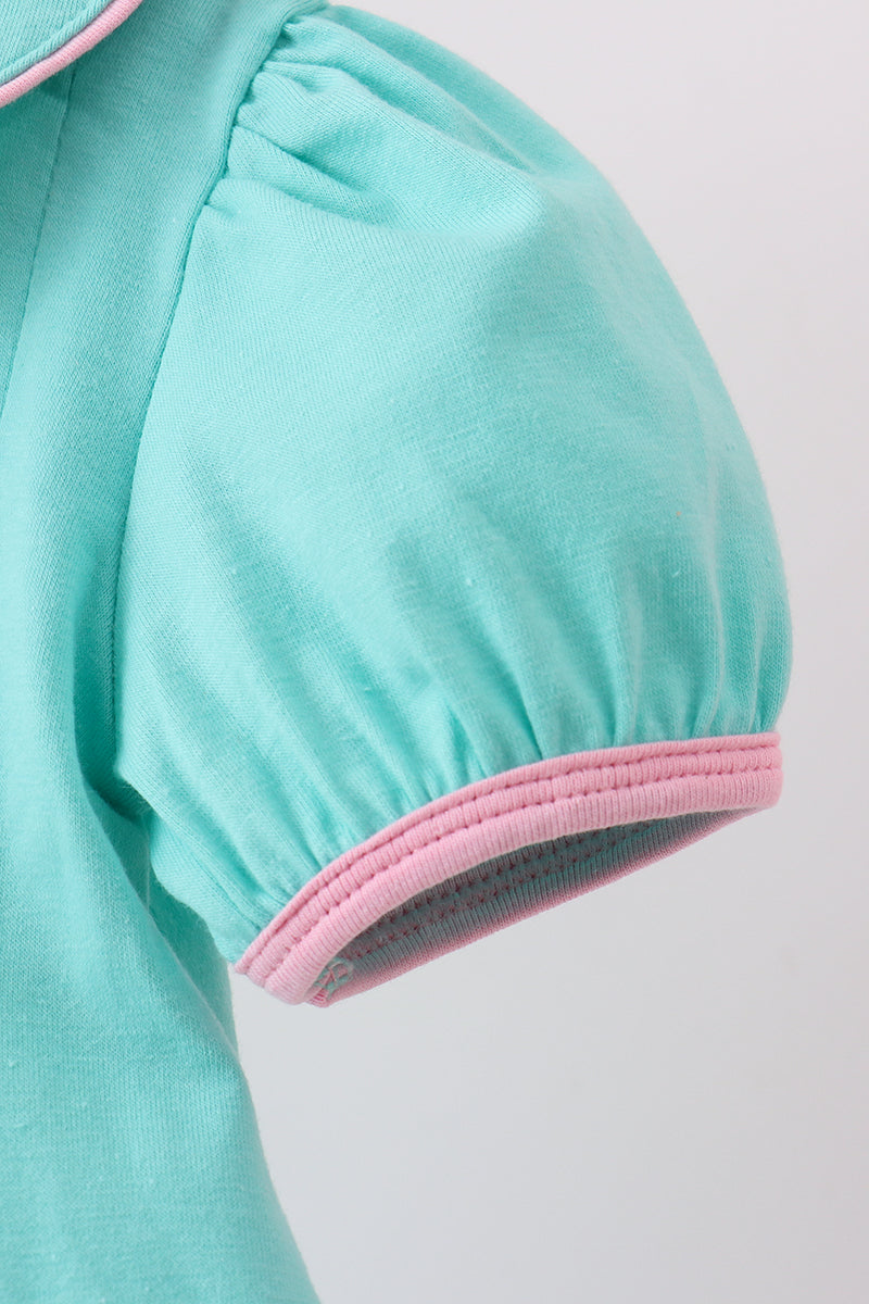 Green christmas tree embroidery bloomer set