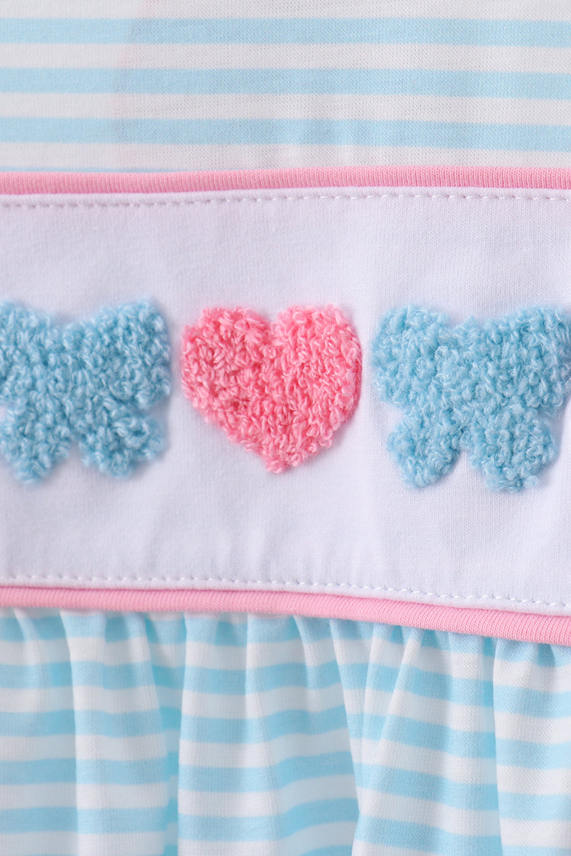 Blue bear french knot pants set