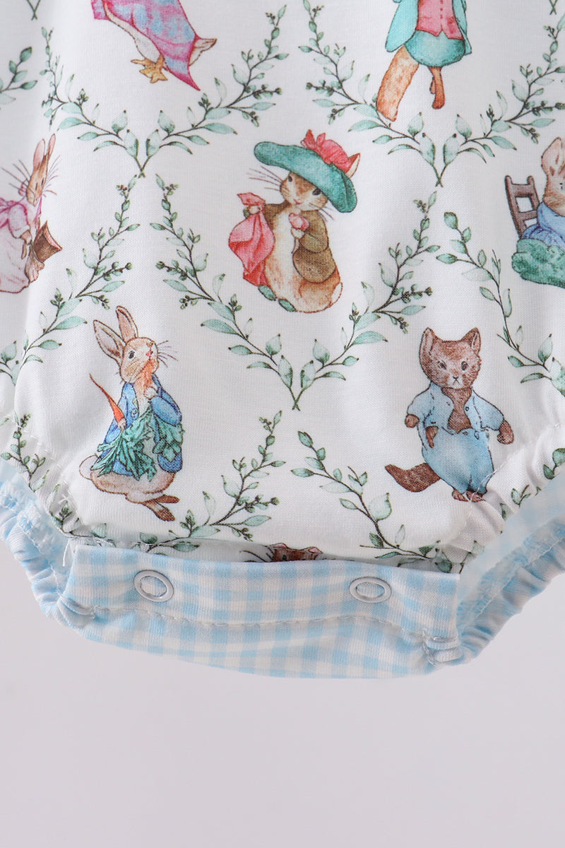 Blue bunny print bubble