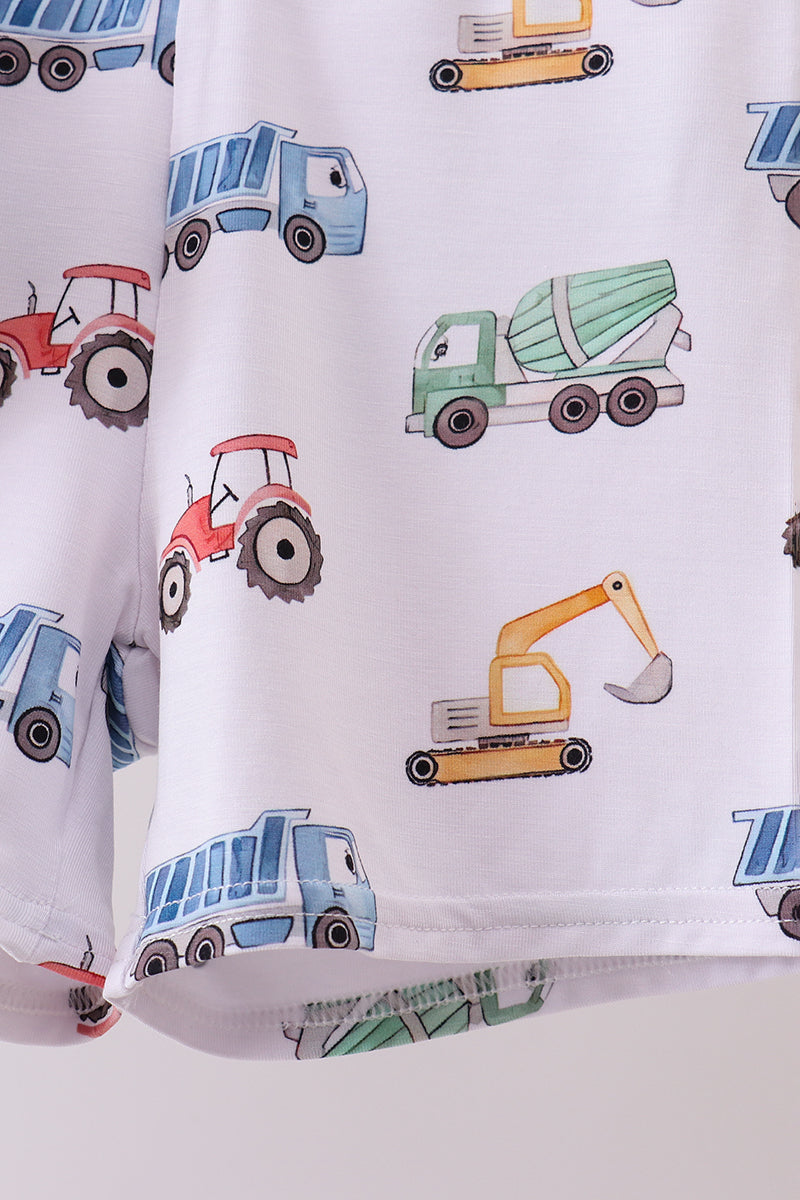 Blue car print bamboo pajama set