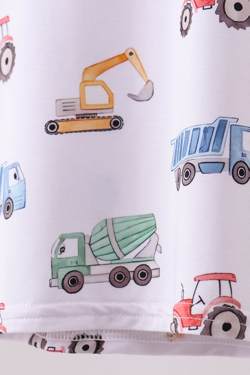 Blue car print bamboo pajama set