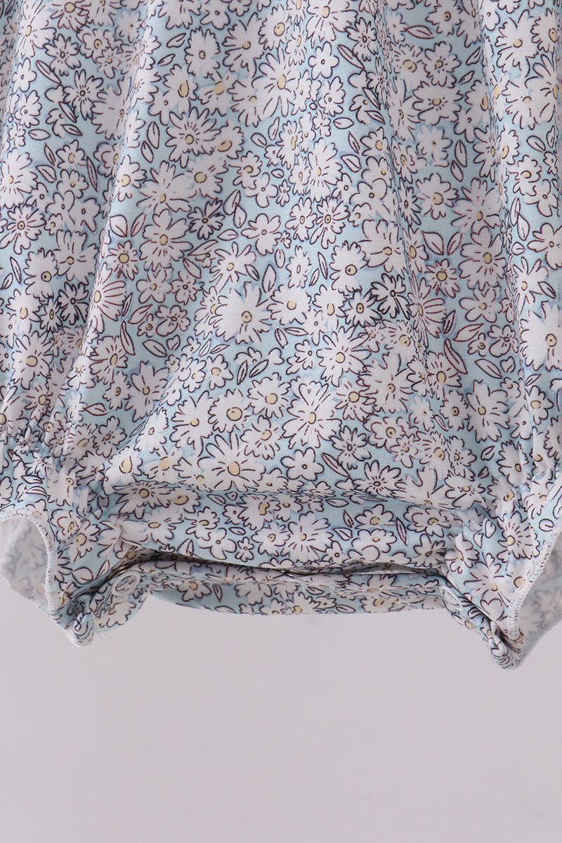 Floral bunny smocked bubble