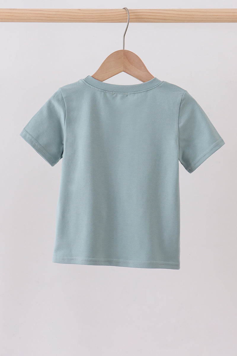 Blue bunny embroidery top