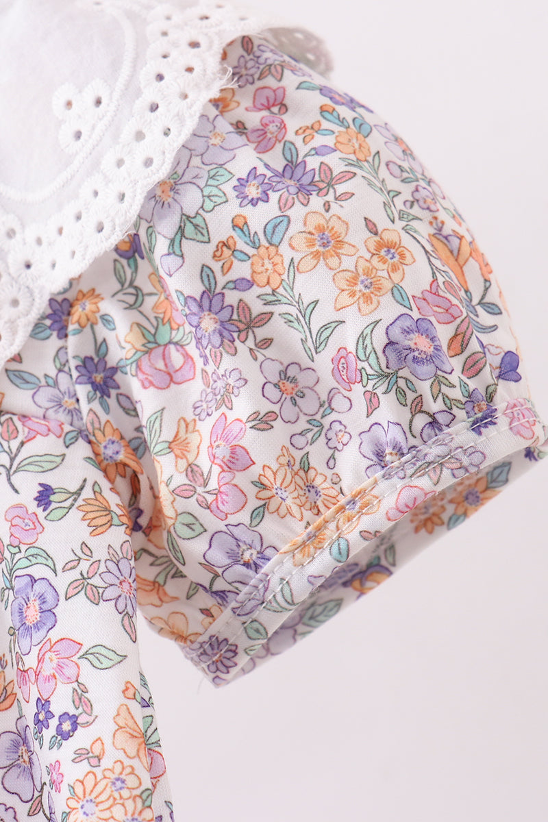 Purple floral lace bubble