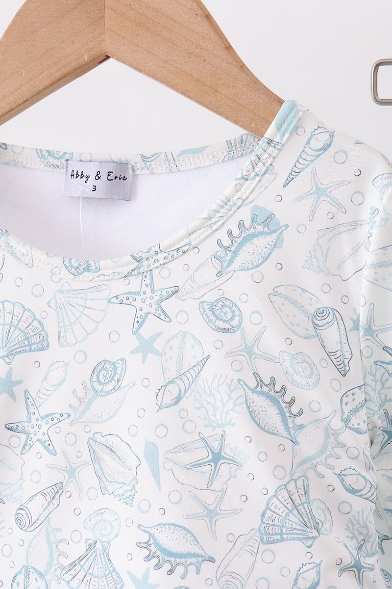 Sea shell ruffle 2pc swimsuit