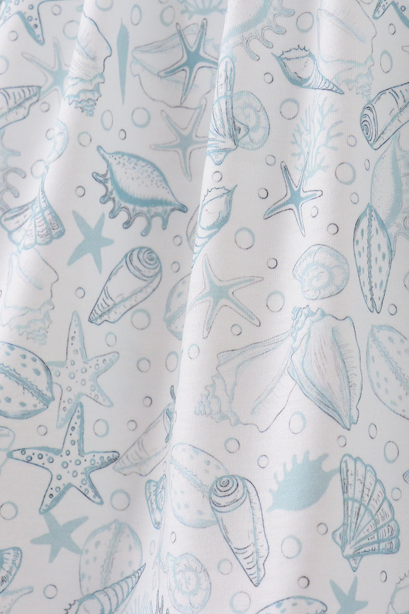 Sea shell ruffle shorts set