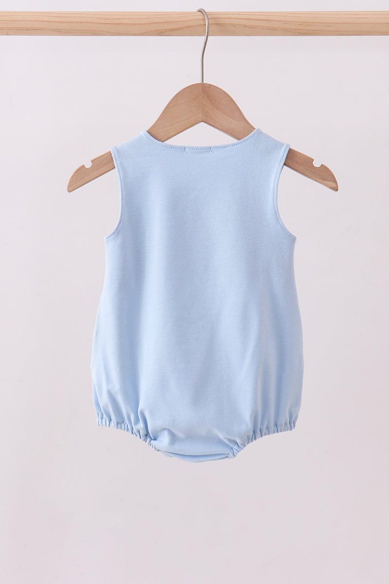 Blue shark applique bubble