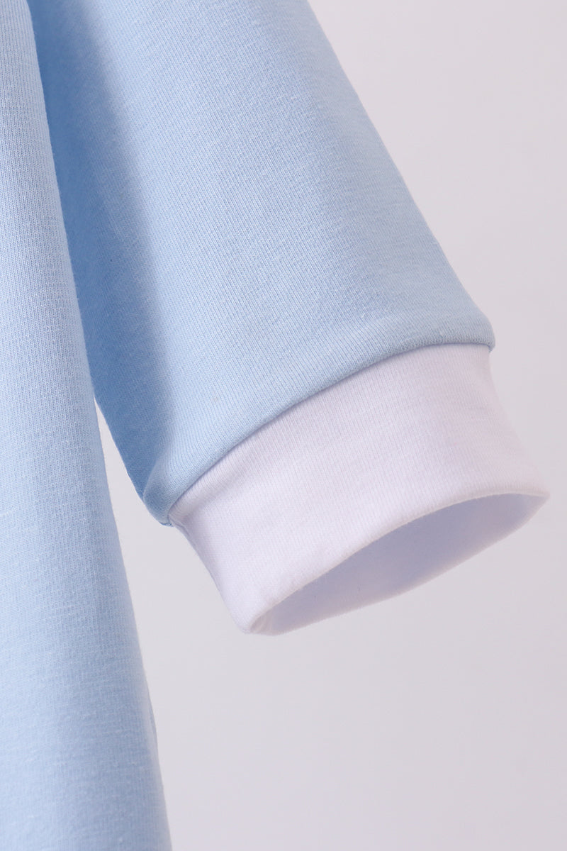 Blue brother embroidery gown