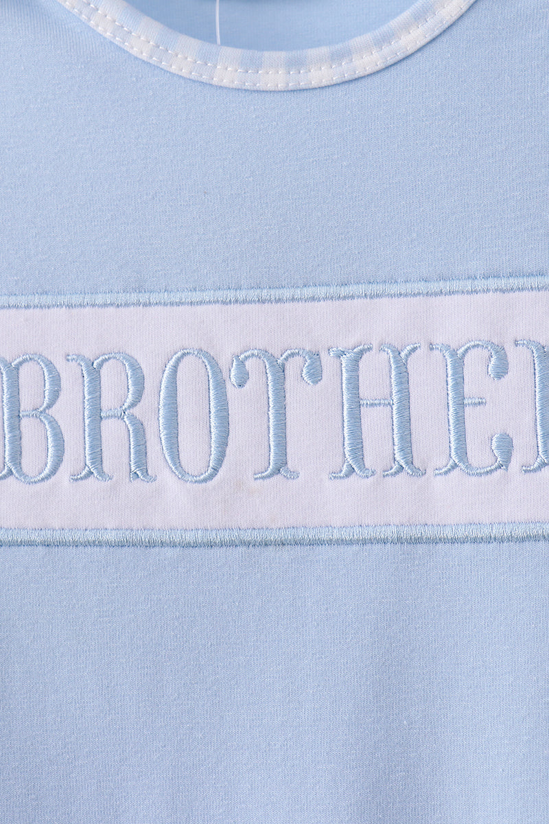 Blue brother embroidery gown