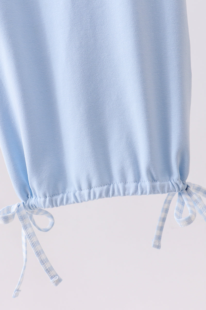 Blue brother embroidery gown