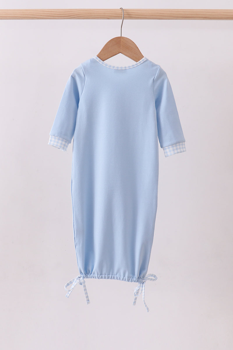 Blue brother embroidery gown