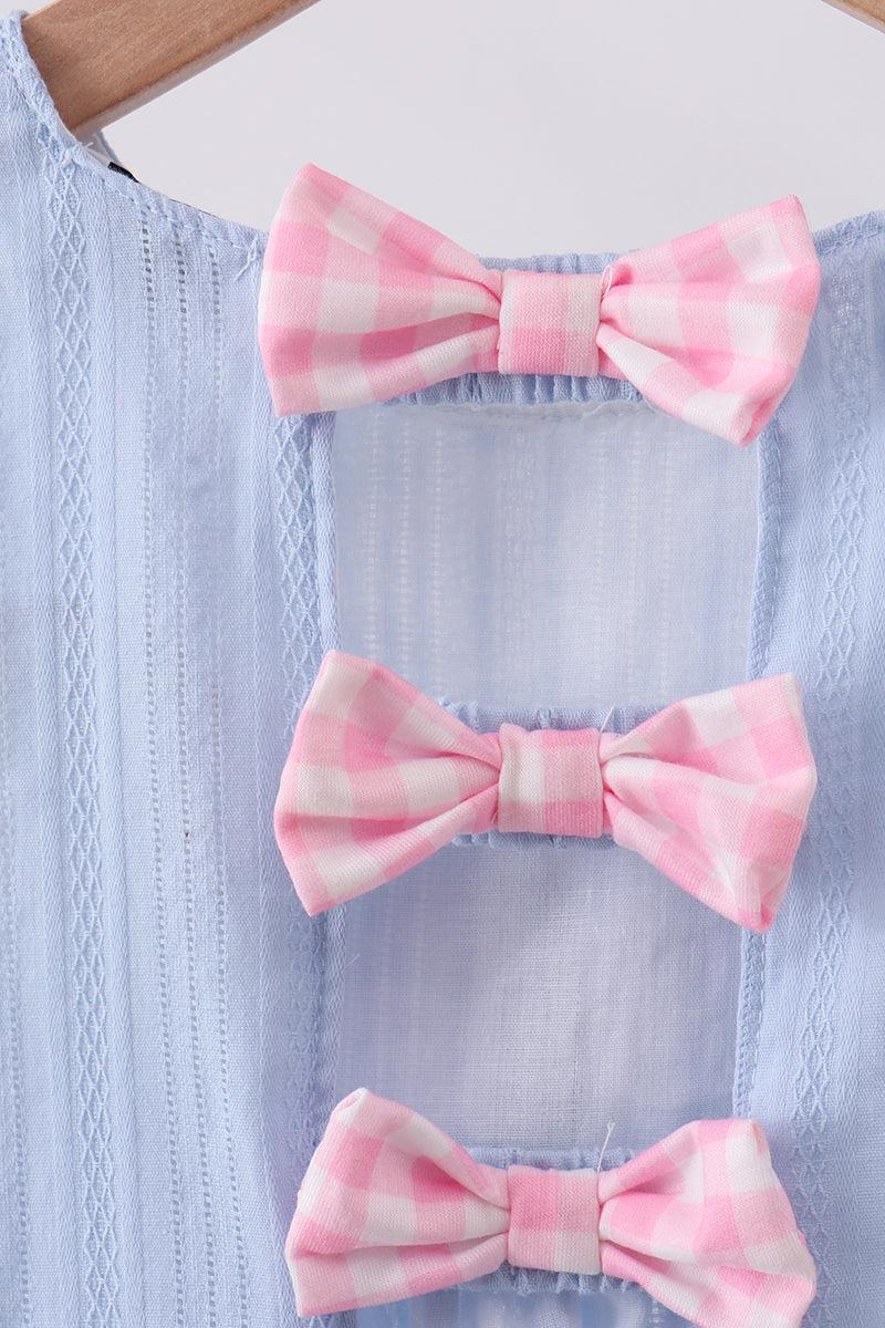 Blue sailboat embroidery jacquard dress