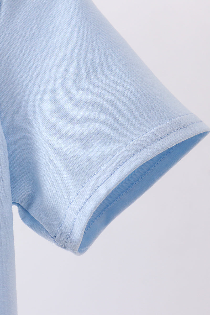 Blue bunny applique top