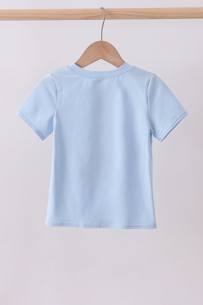 Blue bunny applique top