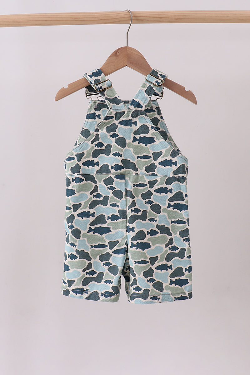 Camouflage denim overall