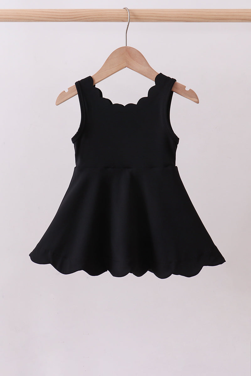 Black scalloped active mom&me dress