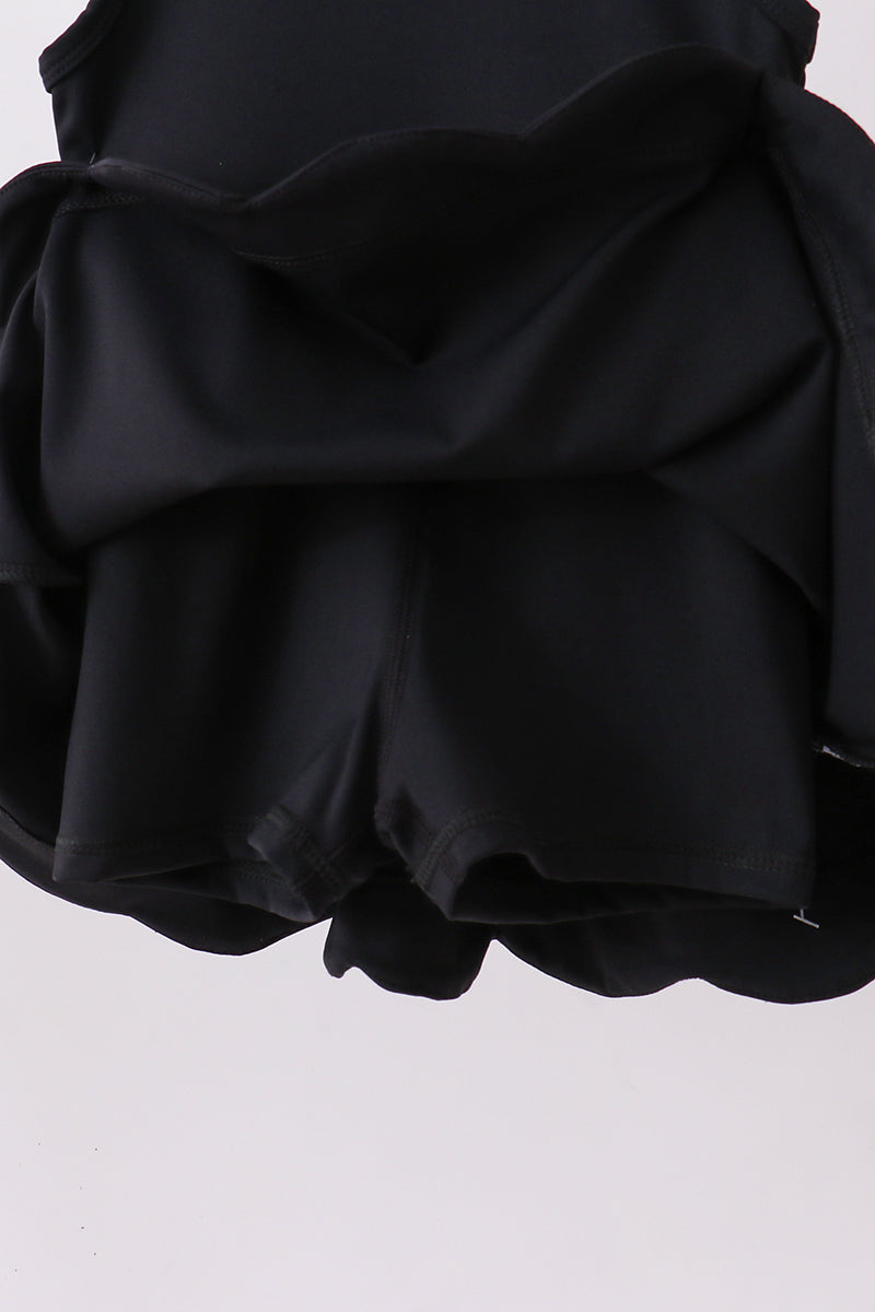 Black scalloped active mom&me dress