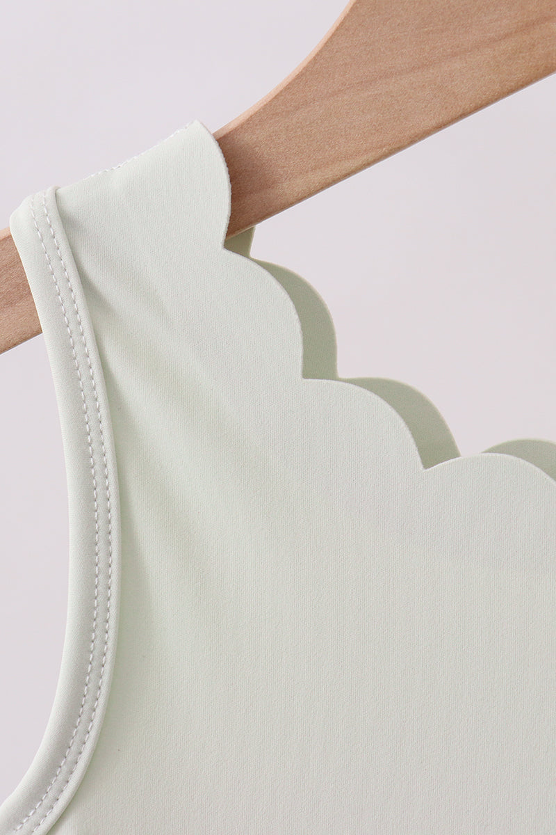 Sage scalloped active dress