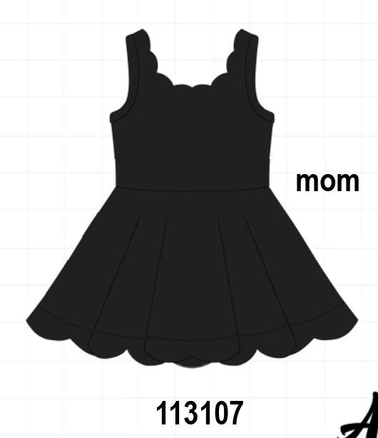 Black scalloped active mom&me dress