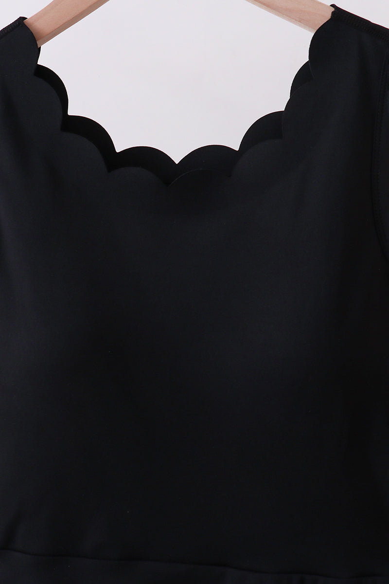 Black scalloped active mom&me dress