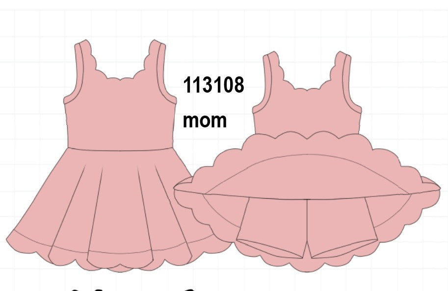 Pink scalloped active mom&me dress