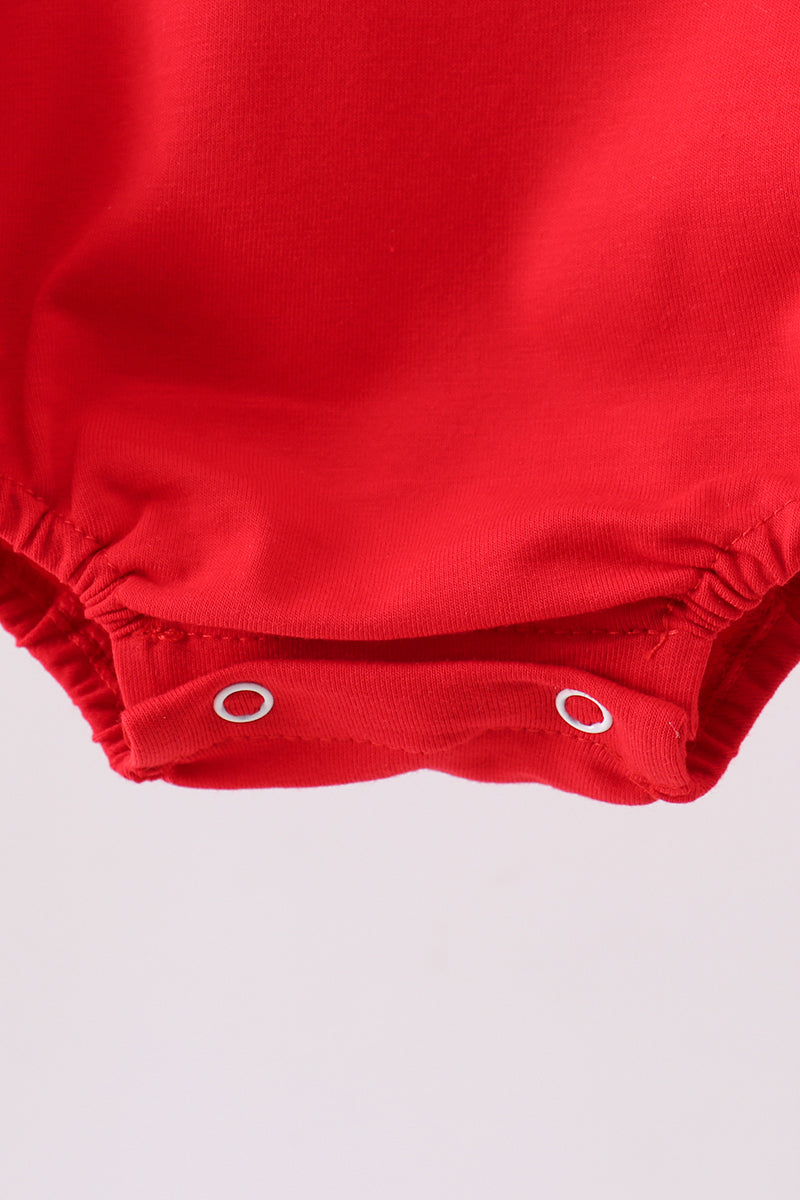 Red baseball applique bubble