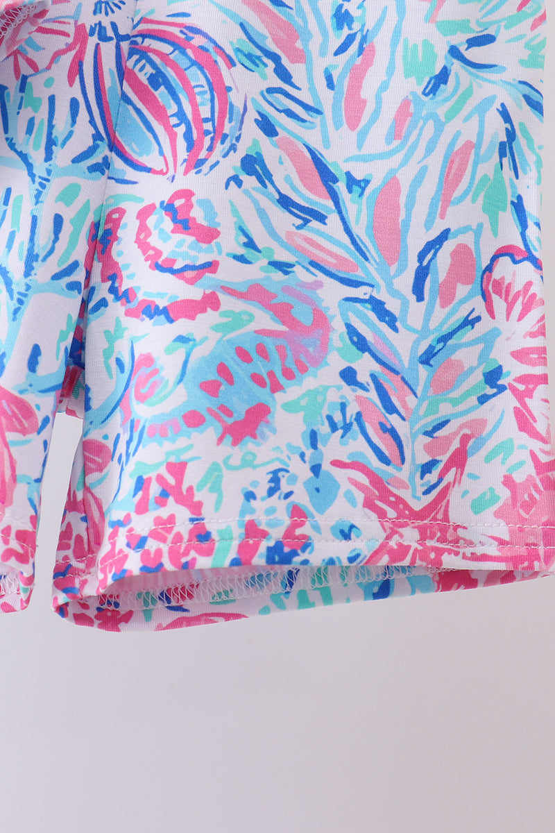 Marine creature bamboo pajama set