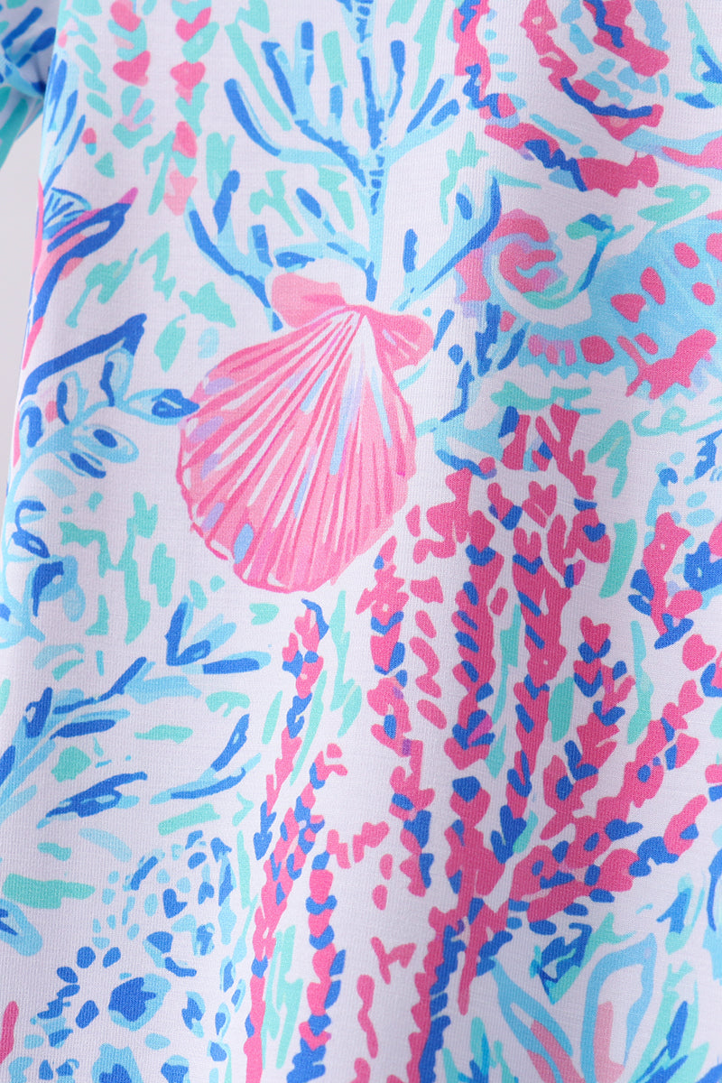 Marine creature bamboo pajama set