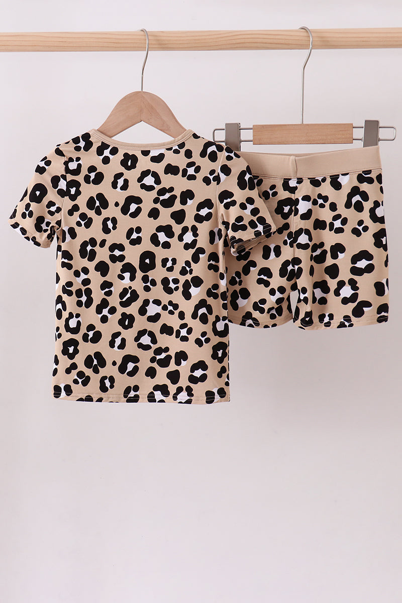 Leopard bamboo pajama set