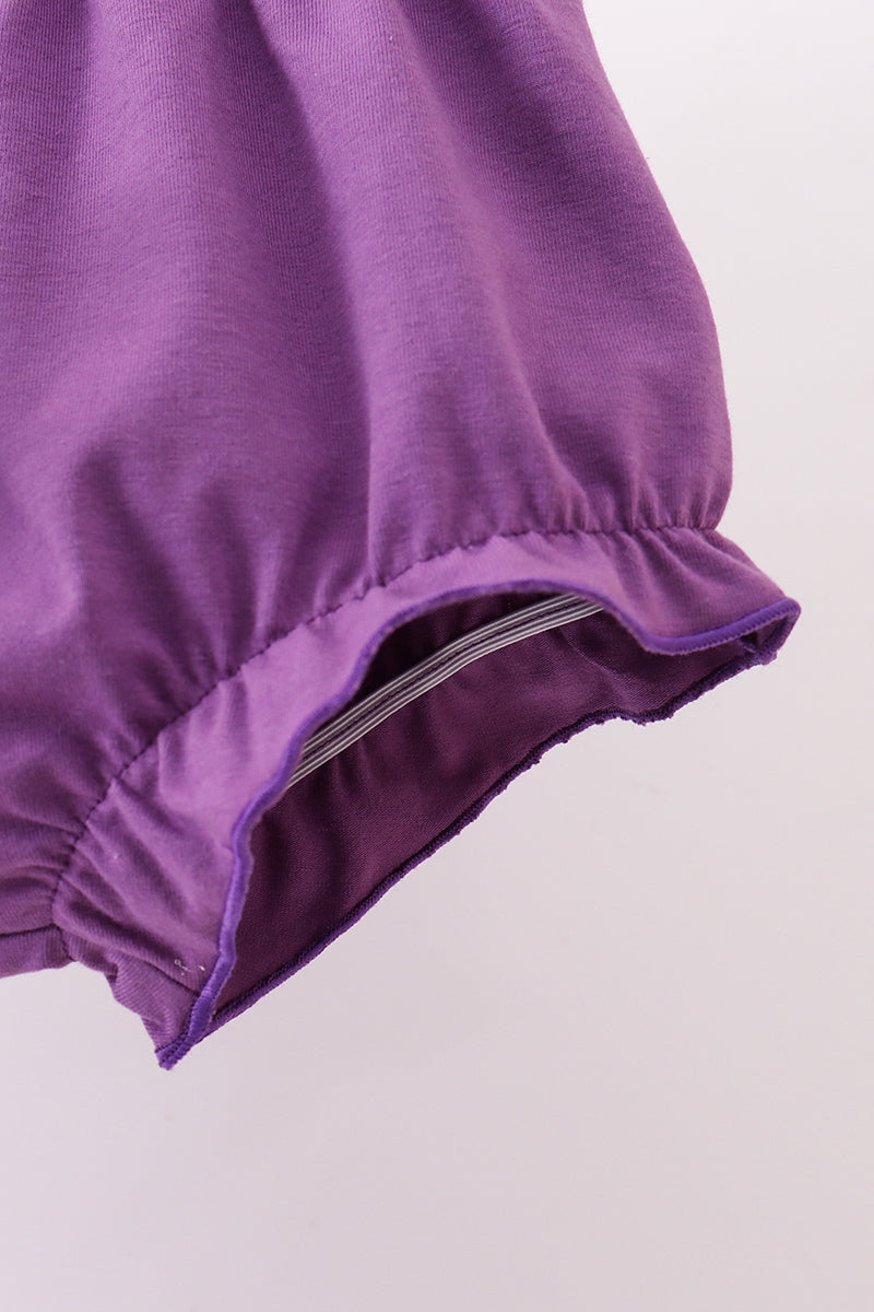 Lavender floral smocked ruffle bloomer set