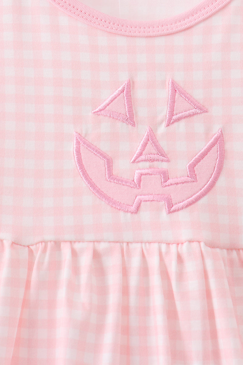 Pink Jack-O-Lantern Applique Dress
