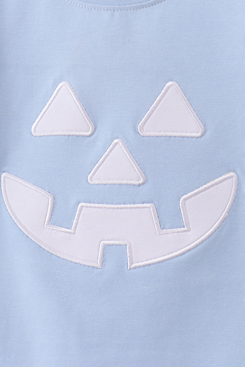 Blue Jack-O-Lantern Applique Top