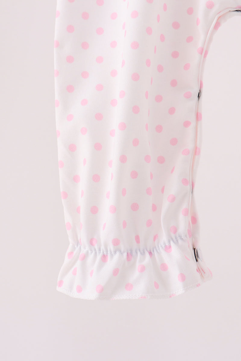 Pink bow pearl romper
