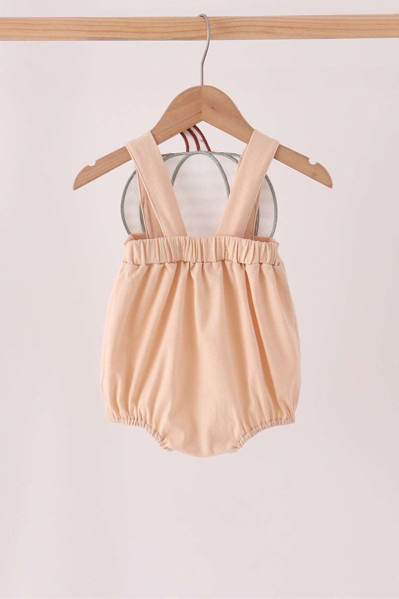 Khaki pumpkin applique bubble
