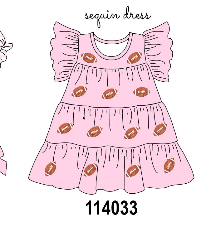Pink football sequin tiered dress