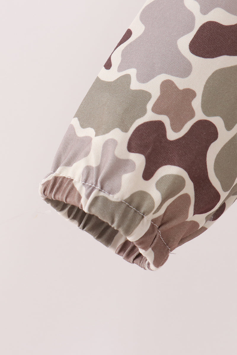 Camouflage deer embroidery hoodie