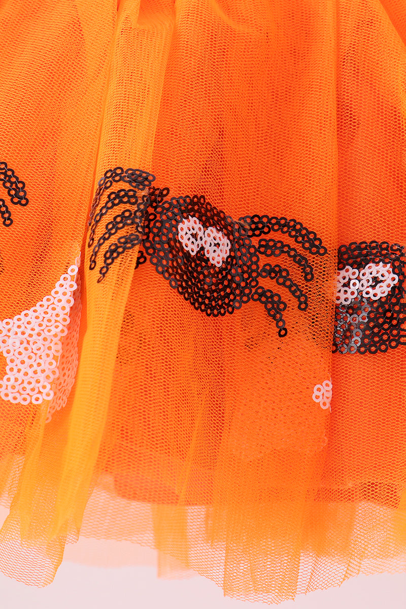Orange spider sequin tutu skirts