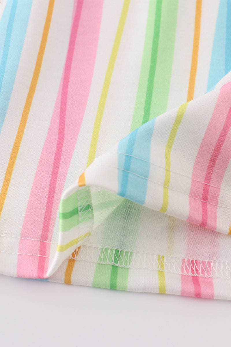 Stripe Dr. Seuss embroidery smocked dress