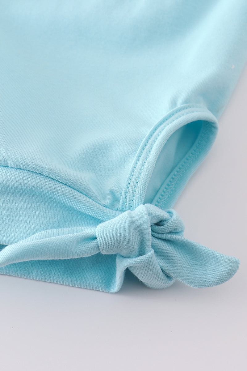 Pink seersucker animal embroidery set