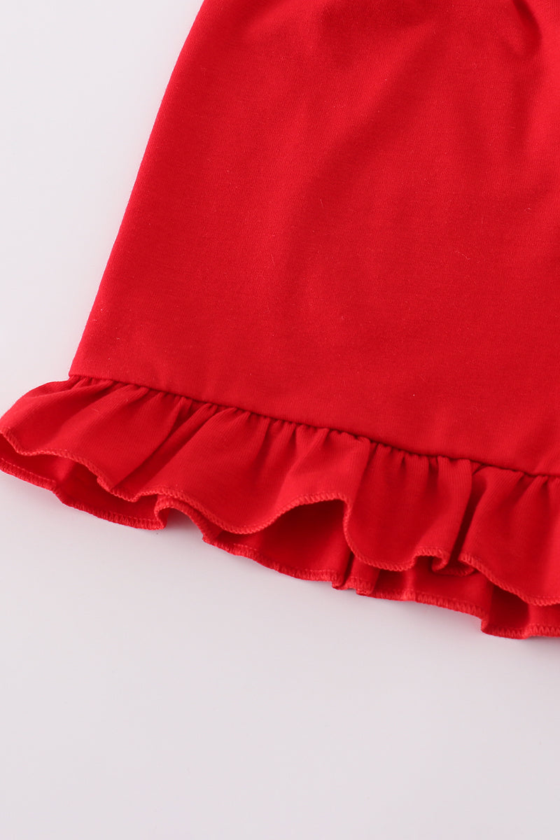 Flag embroidery smocked short set