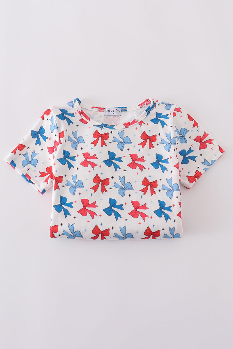 Bow applique print mom&me dress