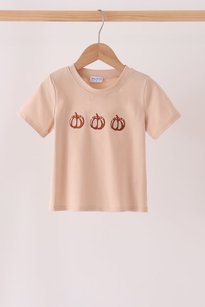 Leopard pumpkin embroidery top