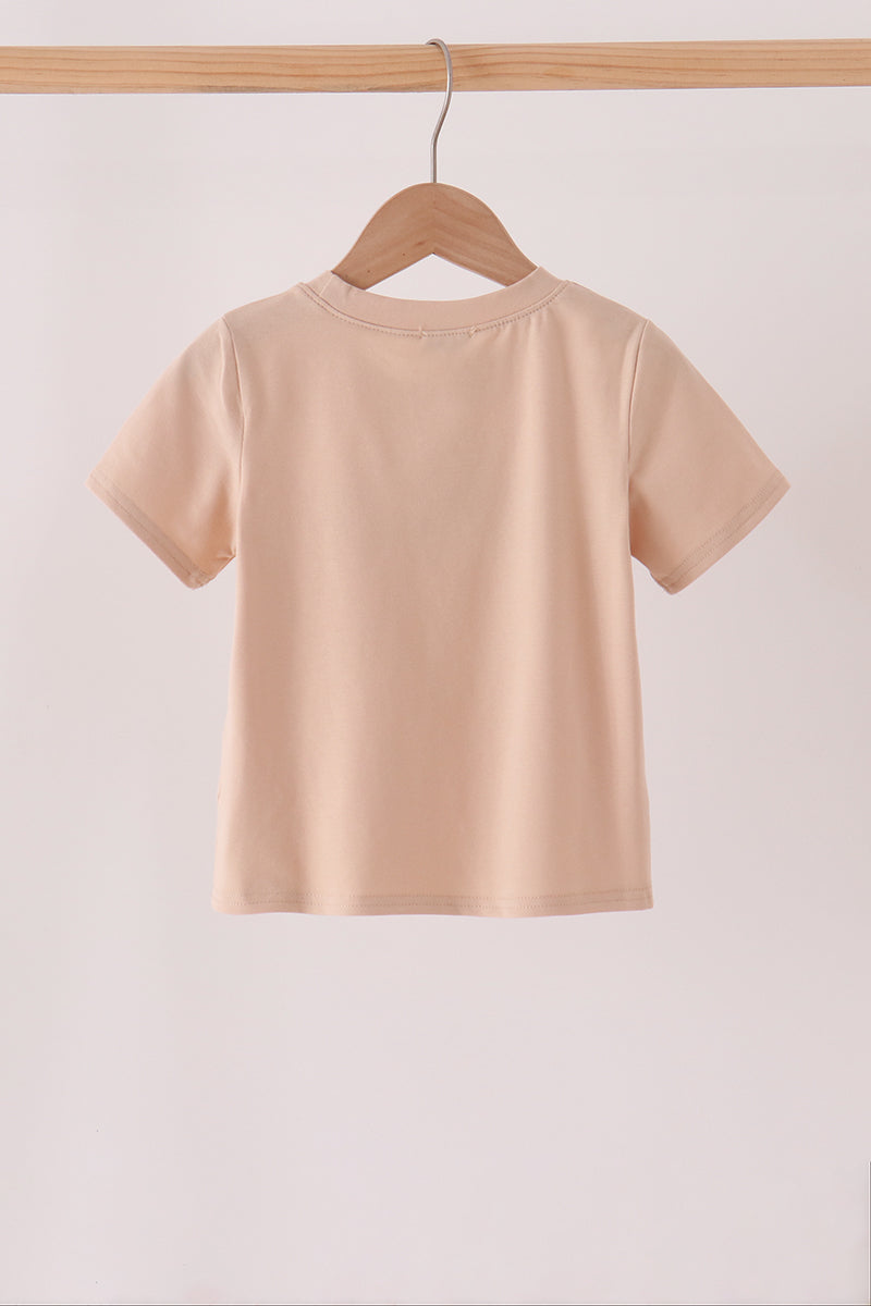 Leopard pumpkin embroidery top