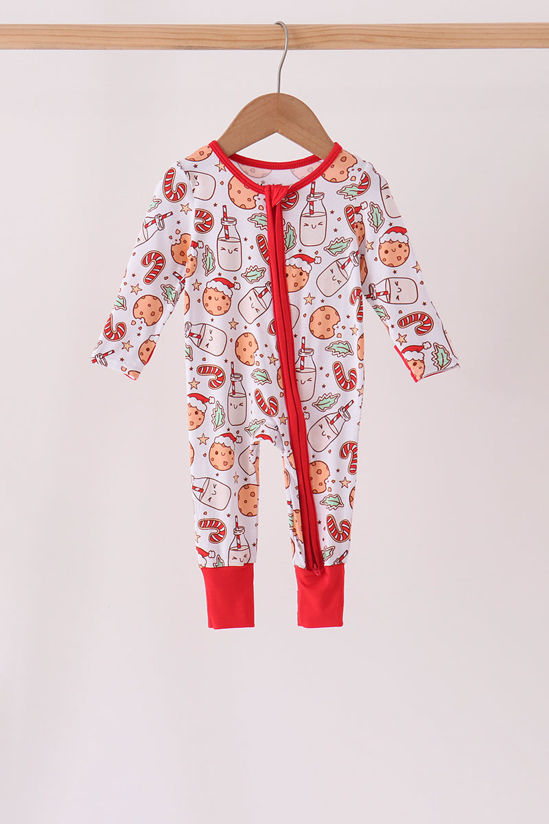 Red milk cookie bamboo romper