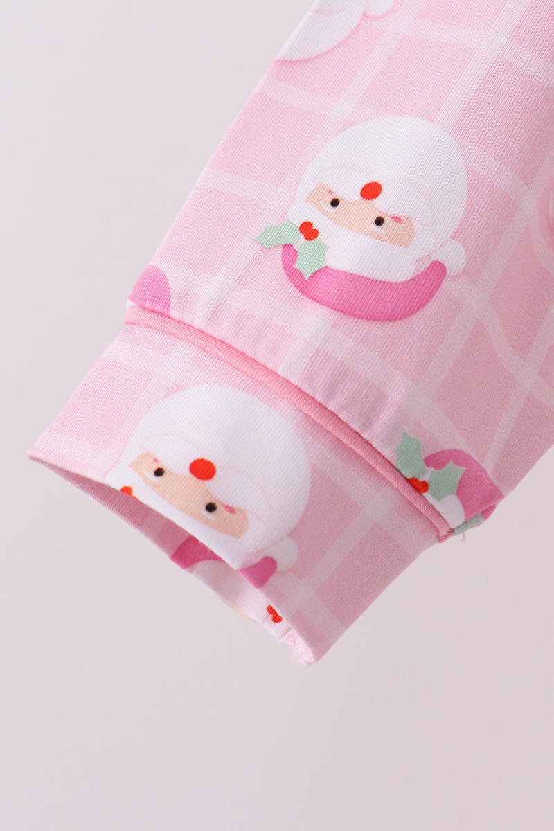 Pink Santa Bamboo Pajama Set