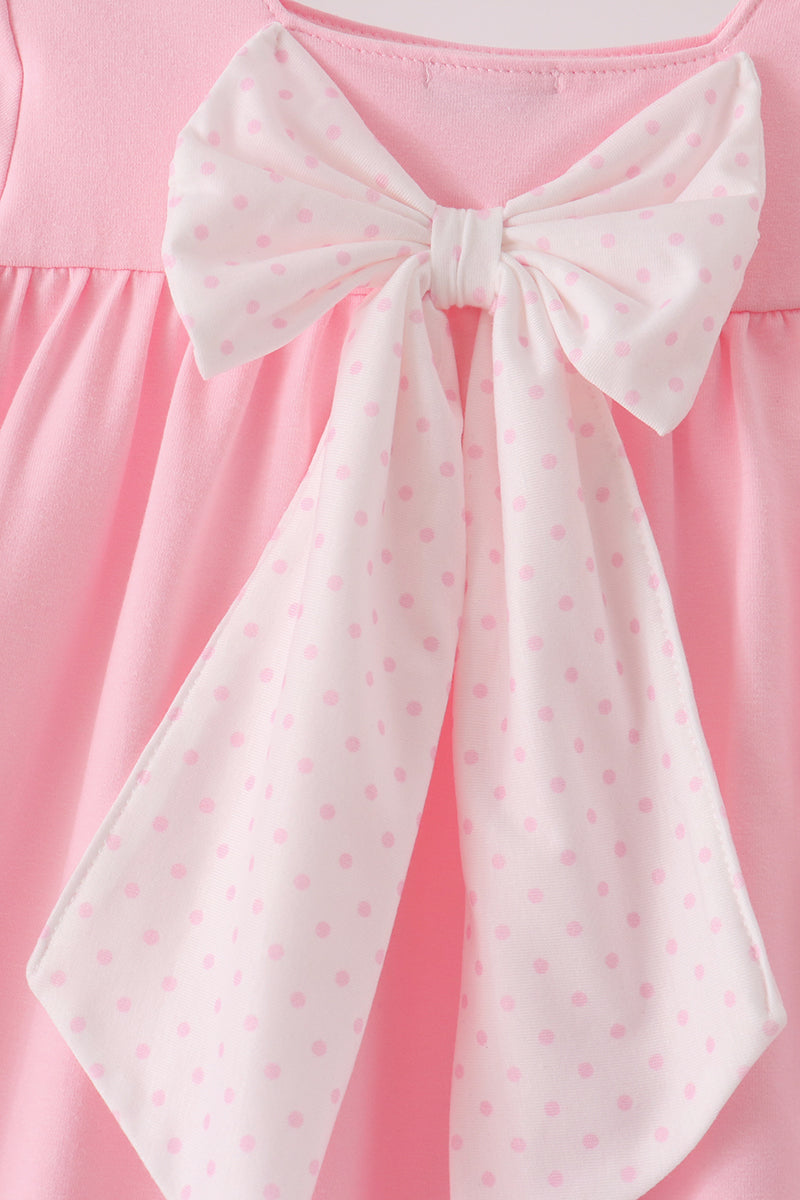 Pink nutcracker embroidery ruffle dress