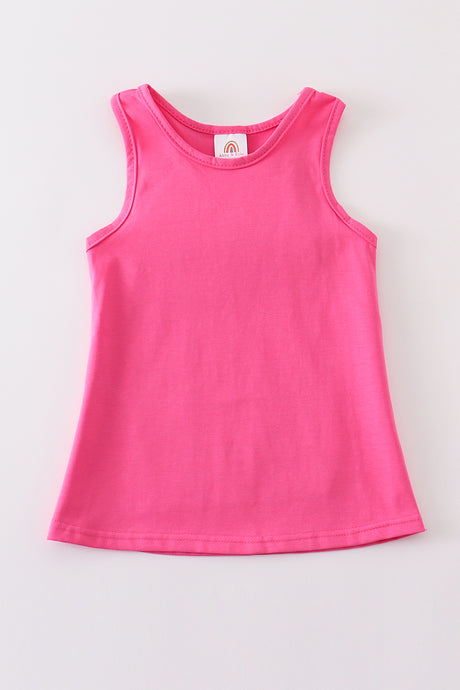 Hot pink blank basic kids teens adult tank top