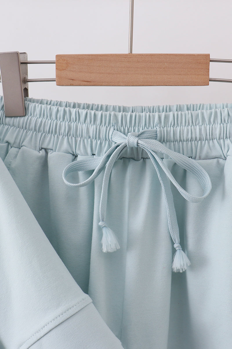 Turquoise scalloped mom&me shorts set